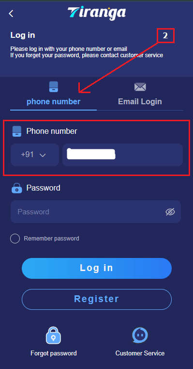 Tiranga Game Login