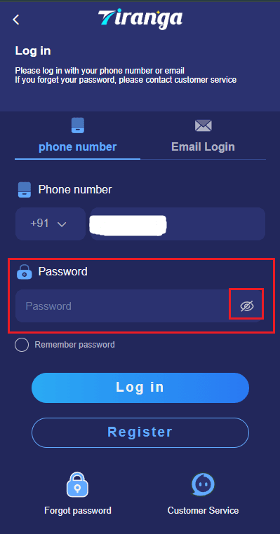 Tiranga Game Login